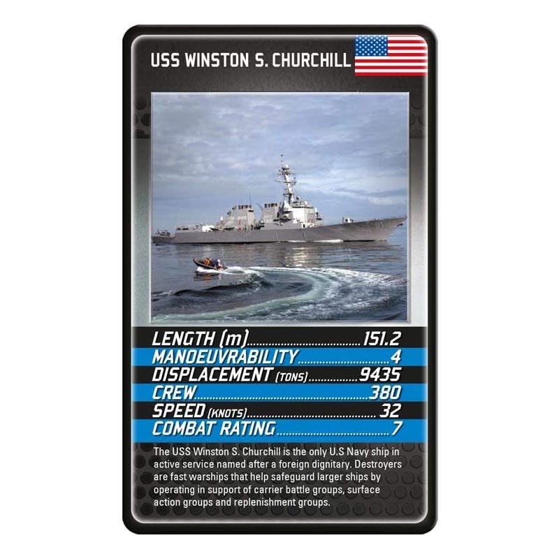 Battleships top trumps hms belfast UUS winston s Churchill